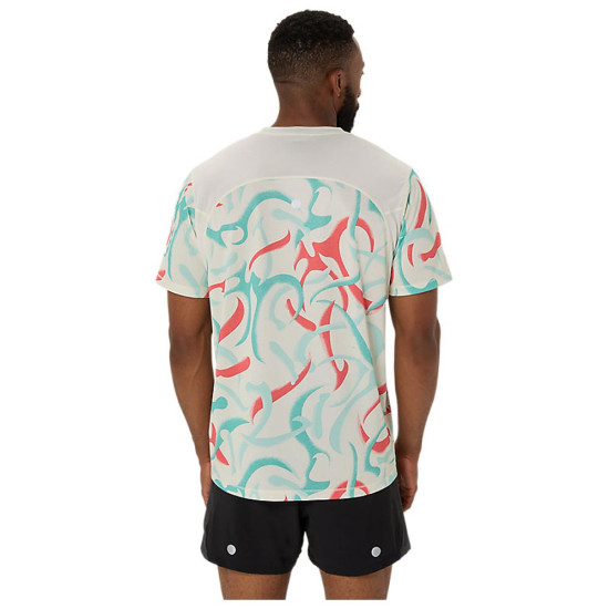 Asics Ανδρική κοντομάνικη μπλούζα Road All Over Print SS Top